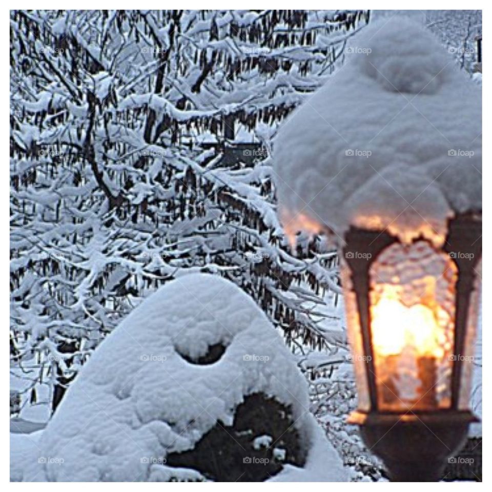 Light Post in the snow