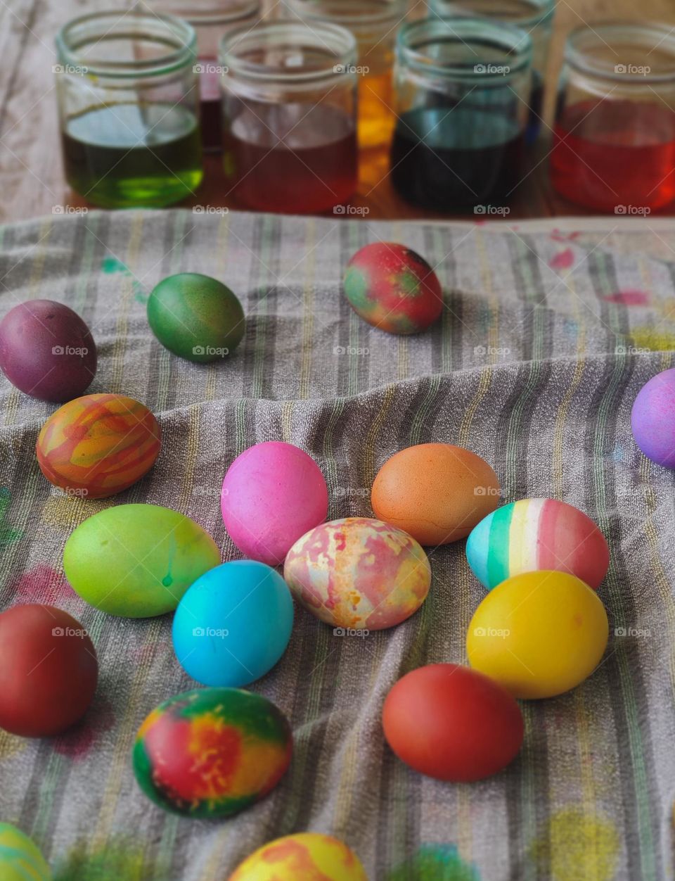 Easter eggs in colors