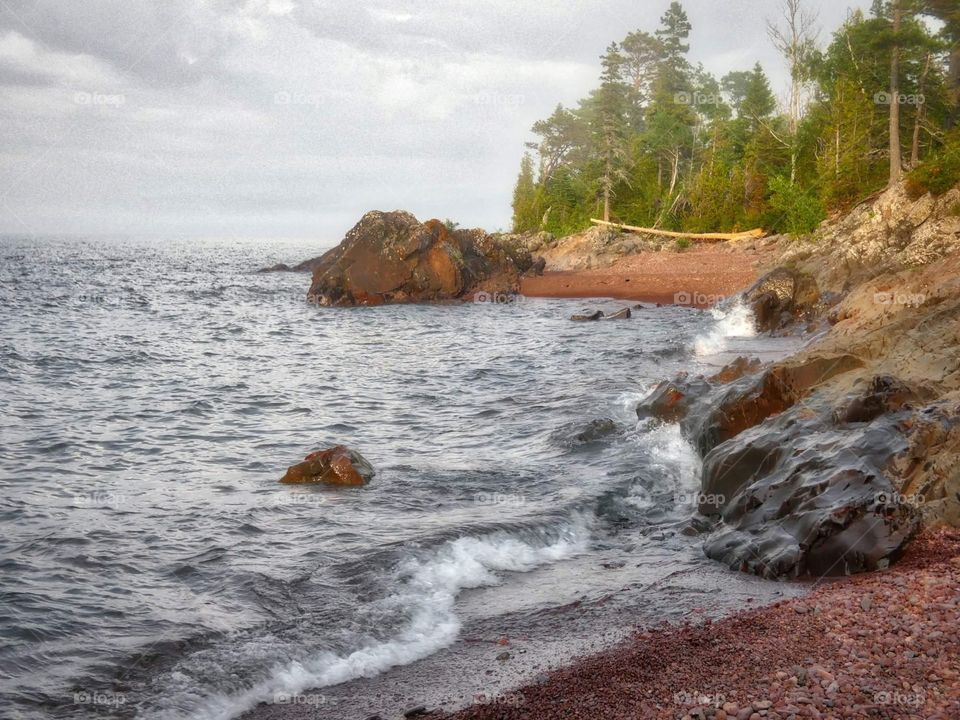 splashes on Lake Superior