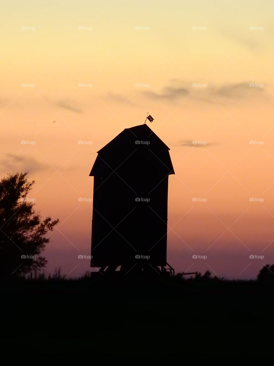 Windmill in the dusk