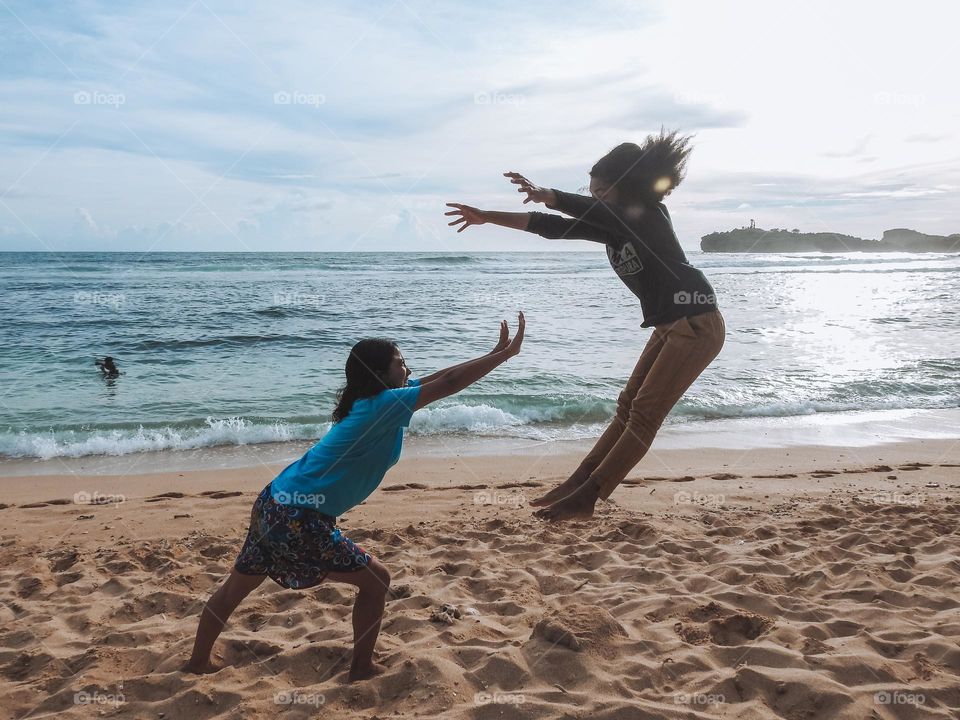 moment on the beach.