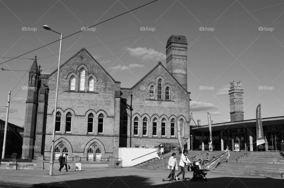 black and white architecture. English architecture