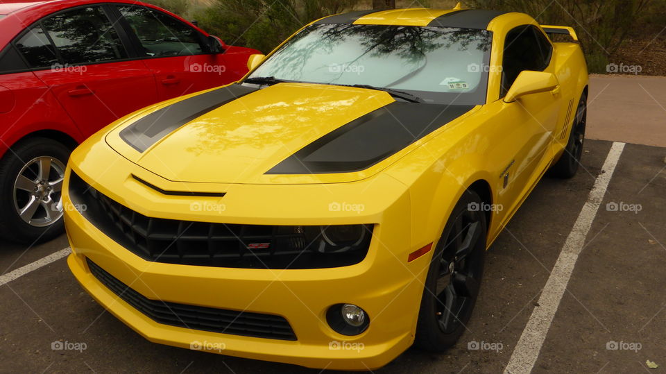 Beautiful yellow car,The Camaro