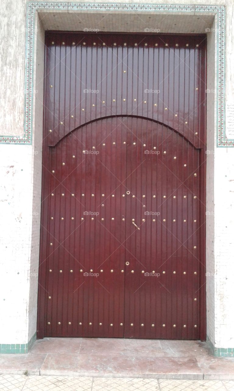 large wooden door