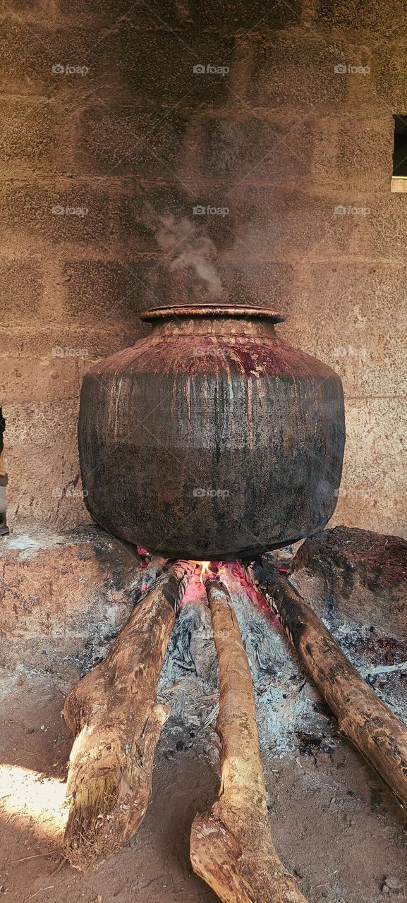 Cooking Arecanut at my Village