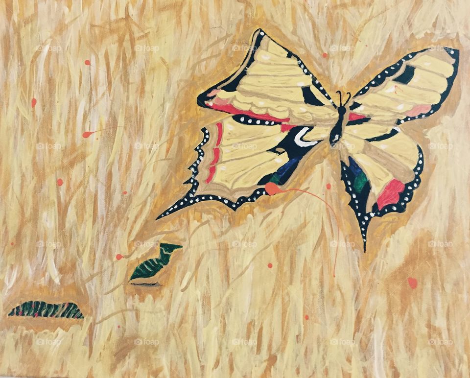 "Golden Butterfly" oil painting 