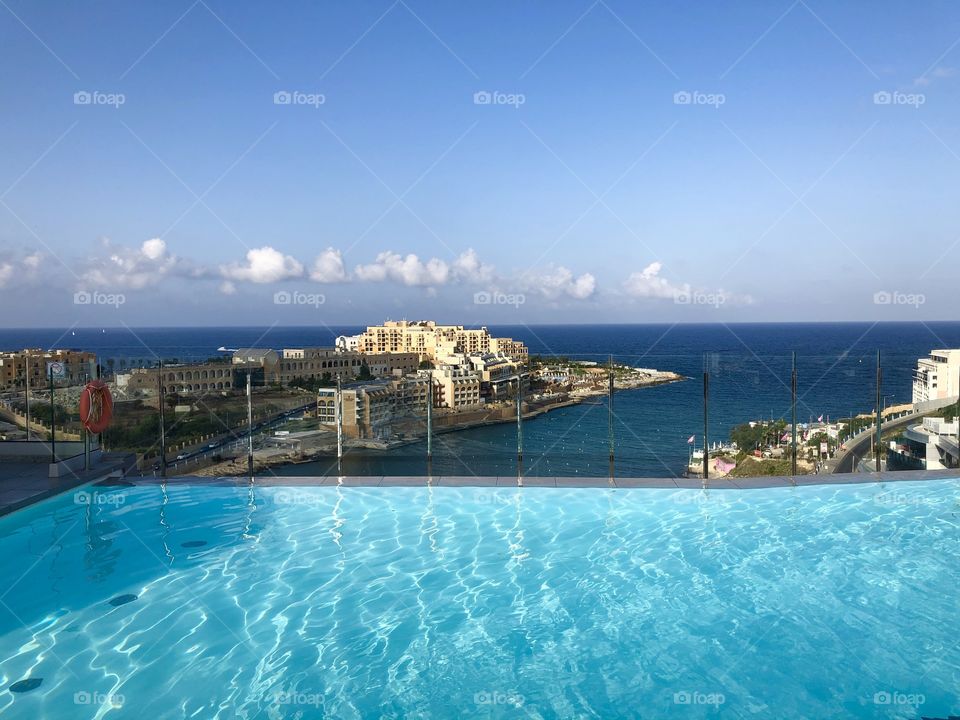 View ocean and pool, Malta