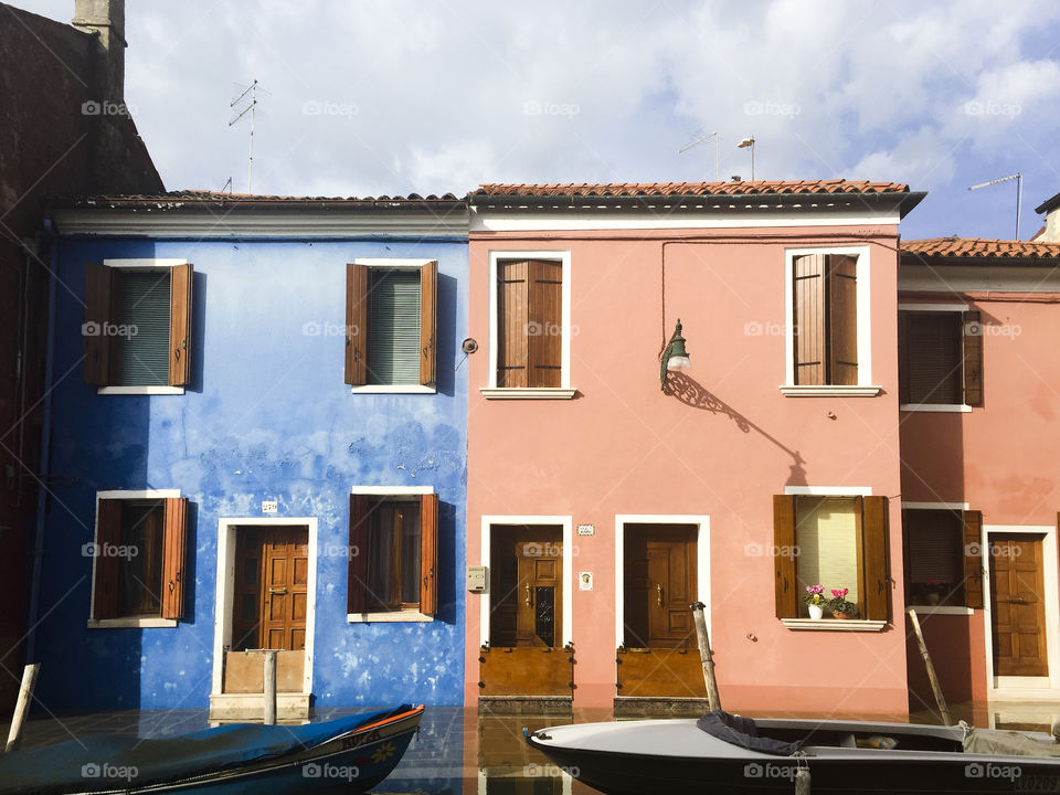 Blue, pink Italian homes 