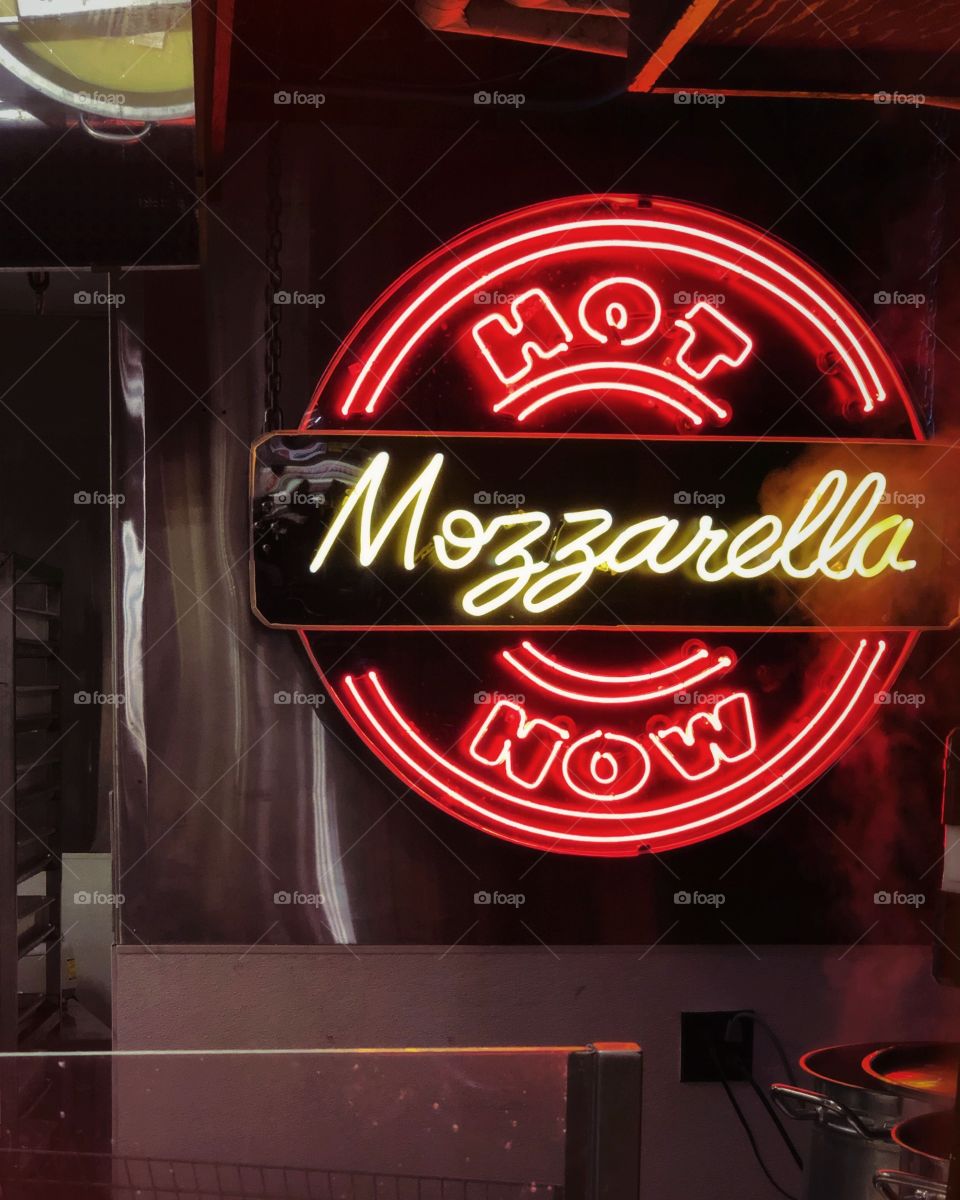 Mozzarella Neon Sign Stew Leonard’s