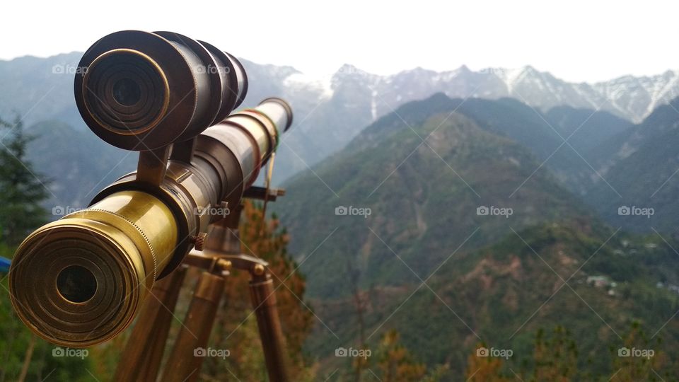viewing the waterfall in Dharmashala