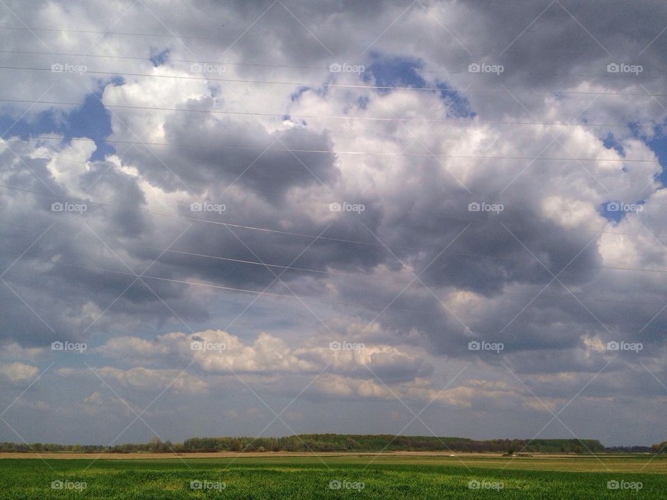 Under the cloudy sky 