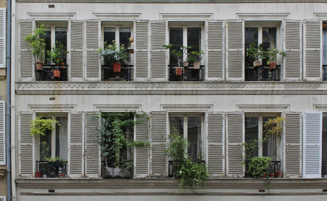 facades of buildings in Paris France