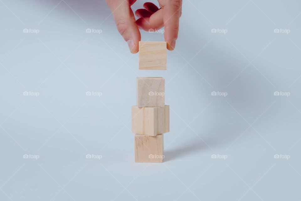 Geometrical: Series of wooden cubes