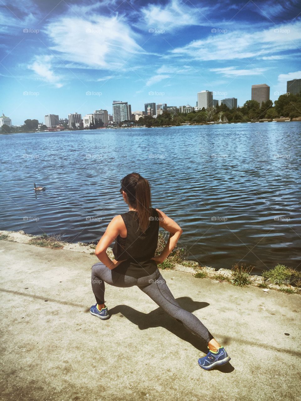 Stretching before a run