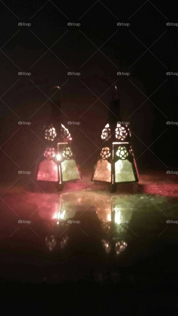 Beautiful lamps at ramadan month