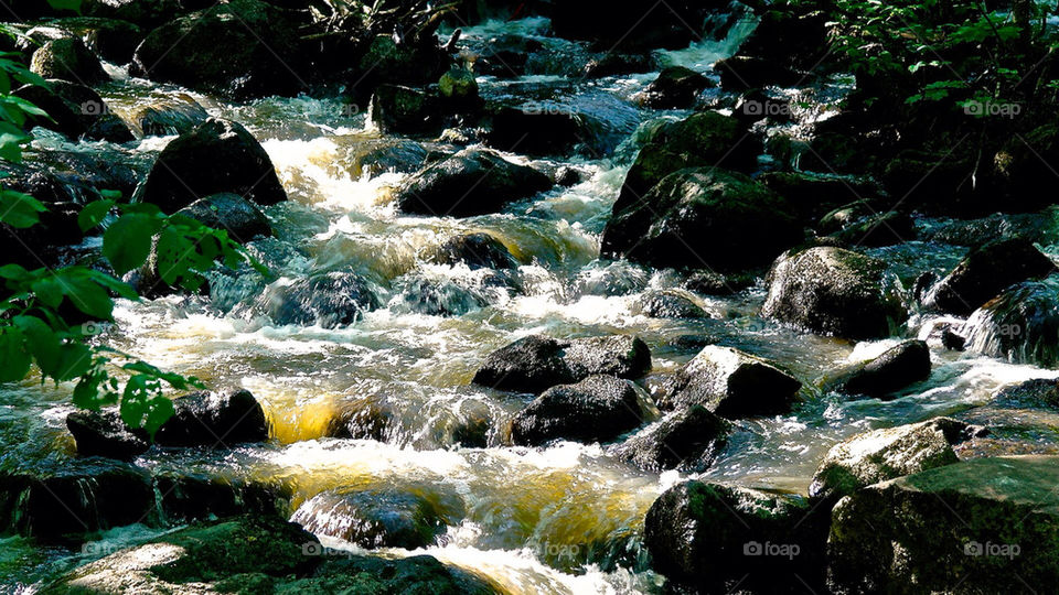 water shadows river rocks by razornuku