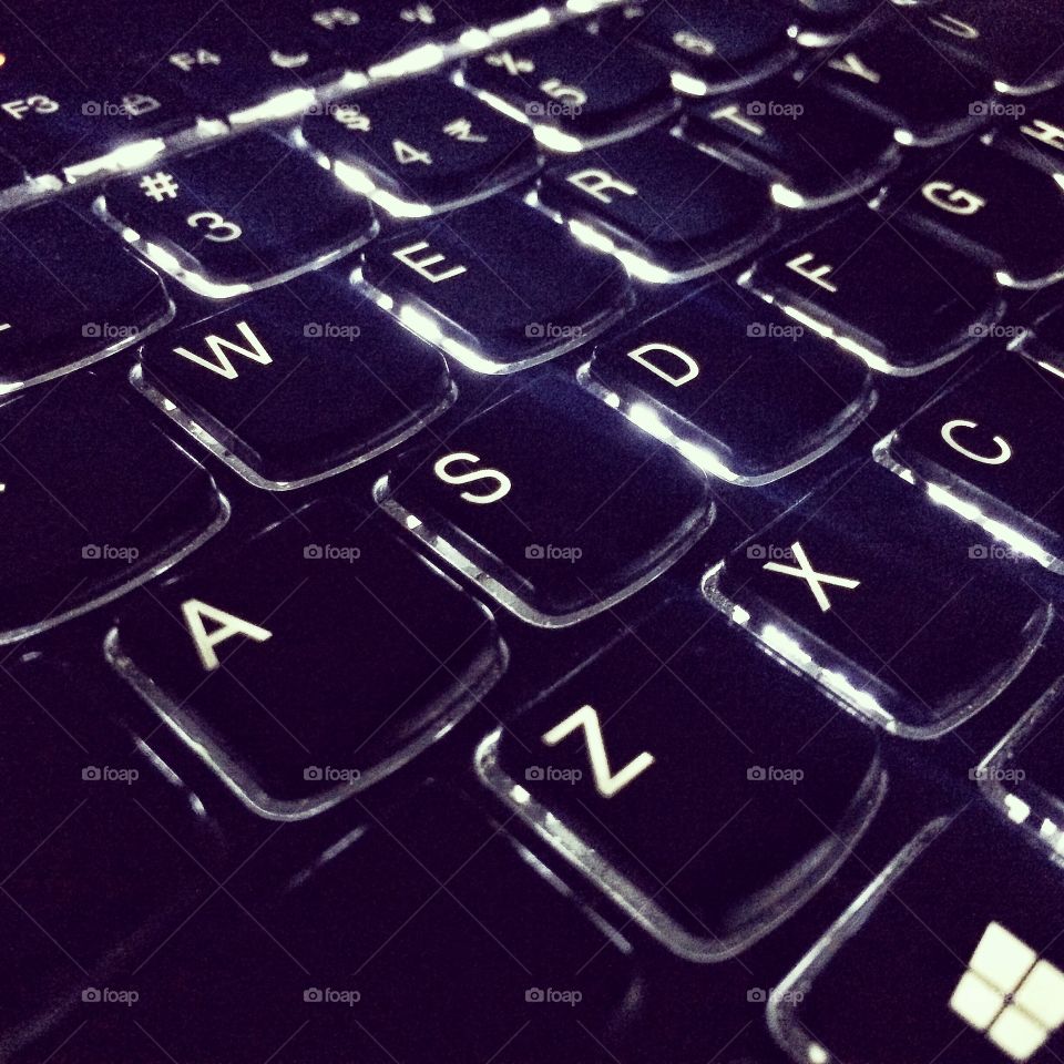 Black keyboard with closeup keys