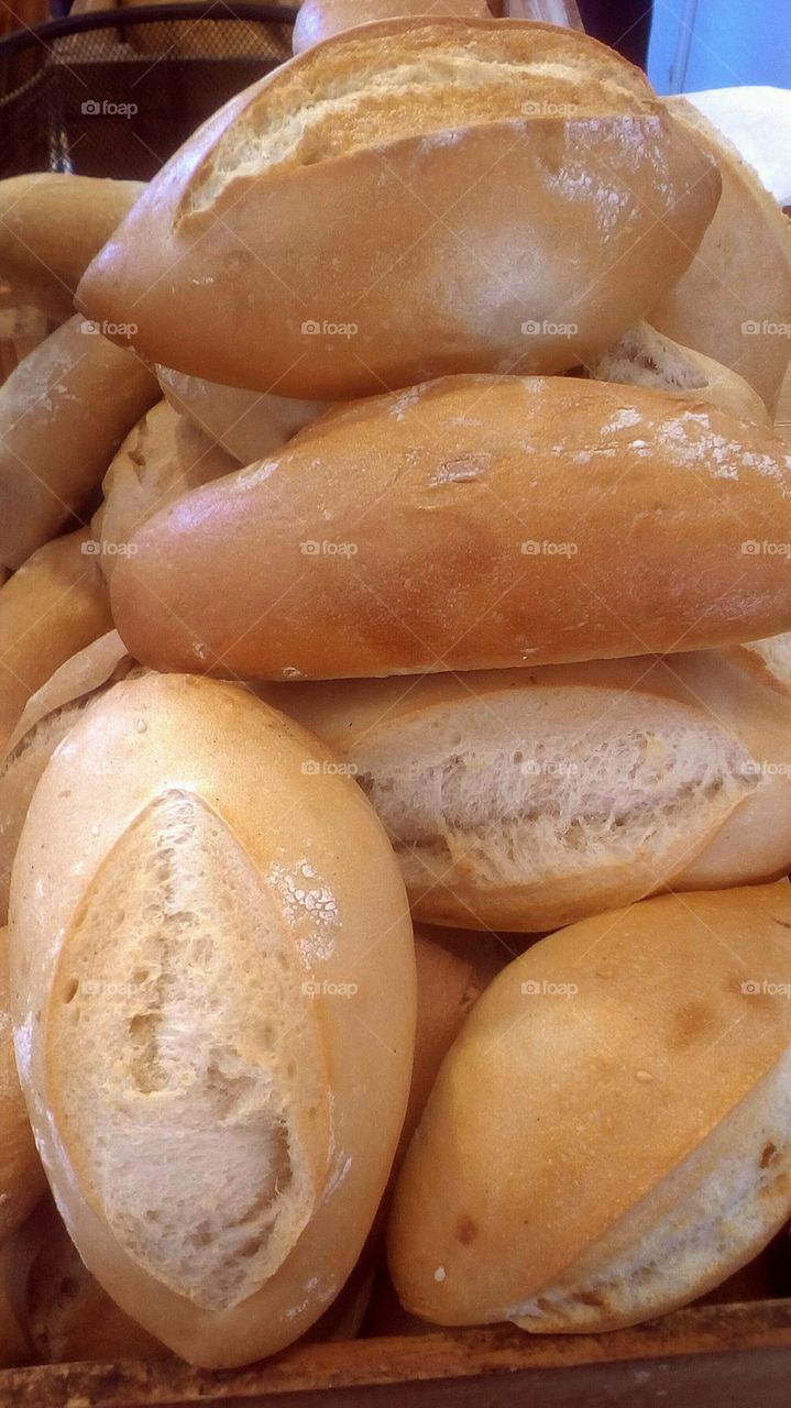 Fresh crispy baked breads