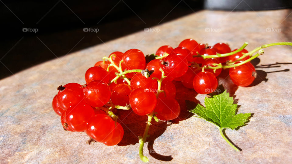Red currant on the table