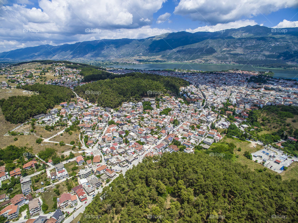 aerial photography of Ioannina city