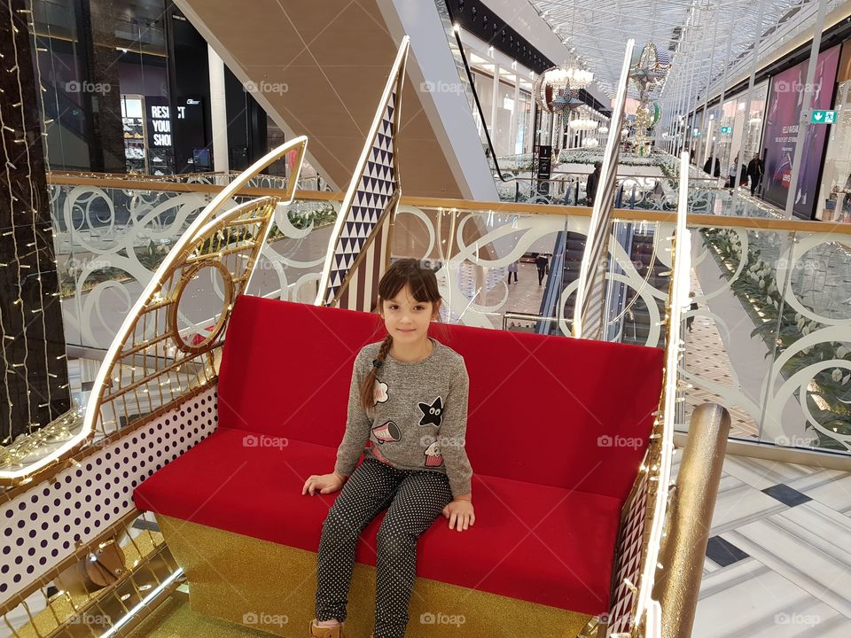 Christmas time in shopping center