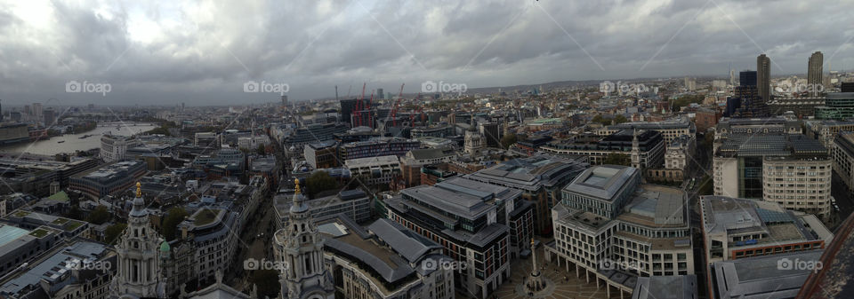 Panoramic view of London. Uk buildings