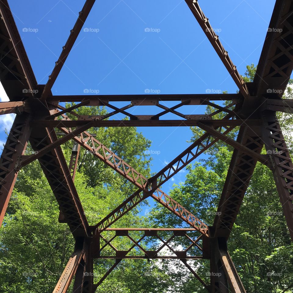 Railroad bridge and sky