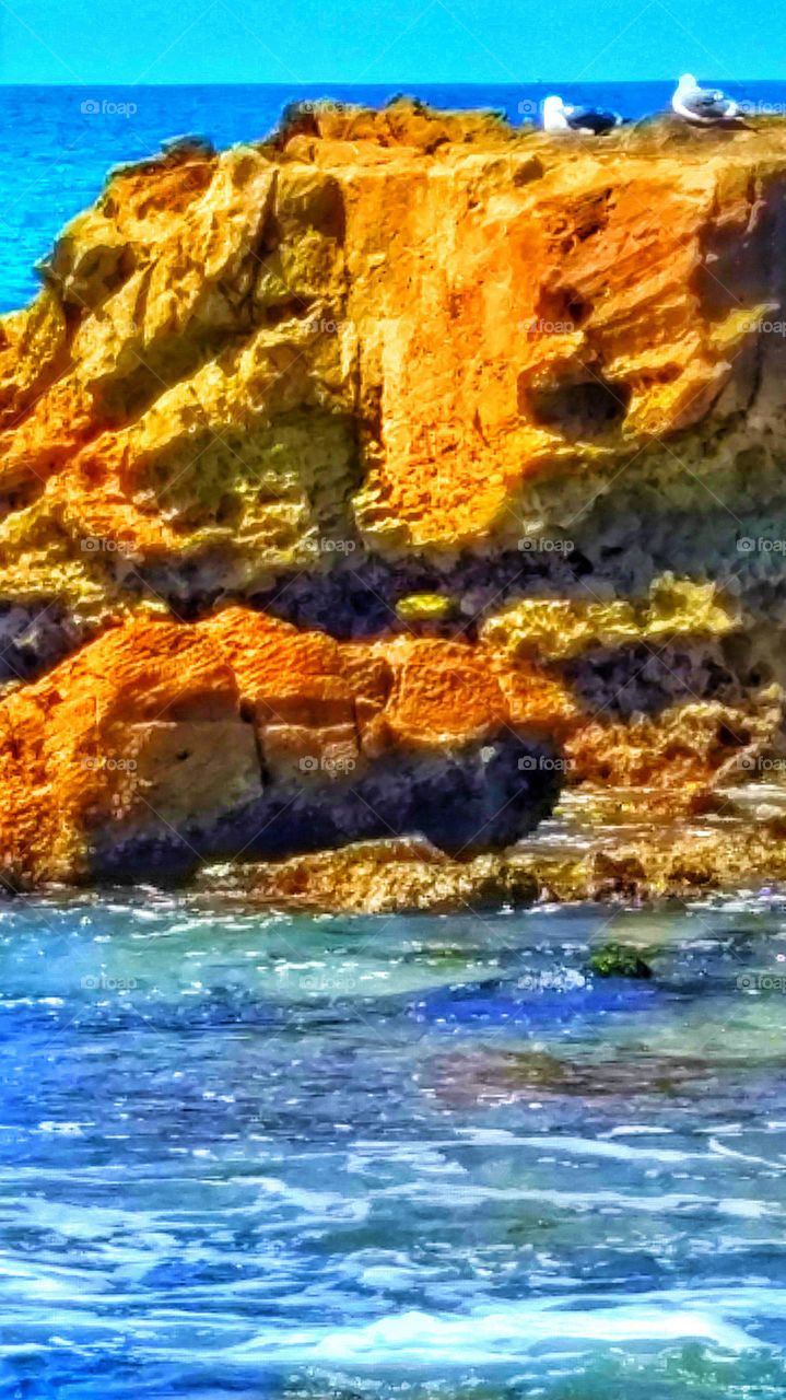 Red Cliff Rocks. Red cliff rocks at Heisler park in Laguna Beach