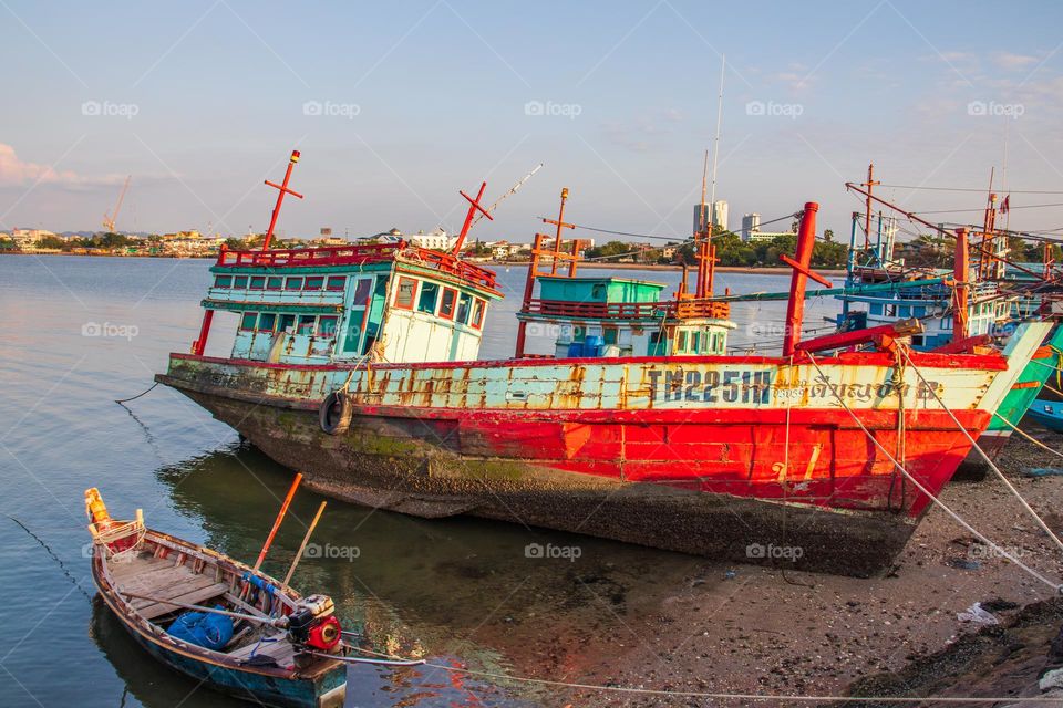 a Thai Fisherman's Boat at a Fishing Pier in Thailand Southeast Asia