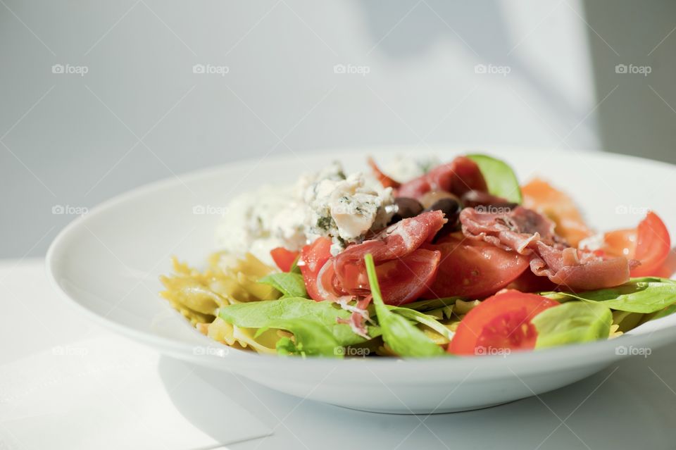 close-up of a plate with Asian cuisine