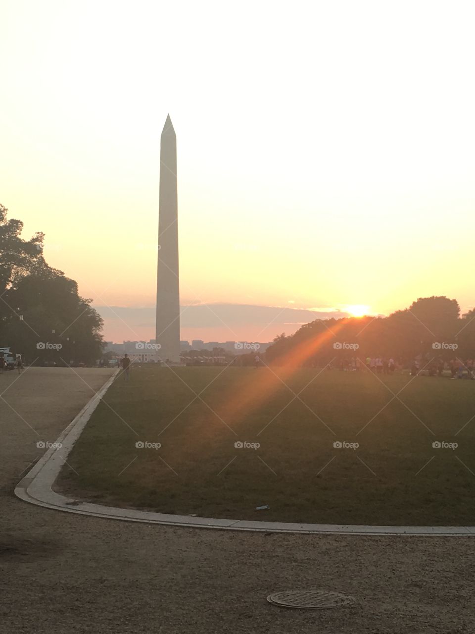 Washington monument sunset 