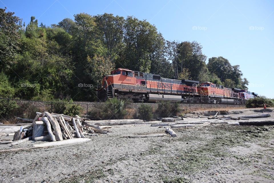 Train at Edmonds Beach