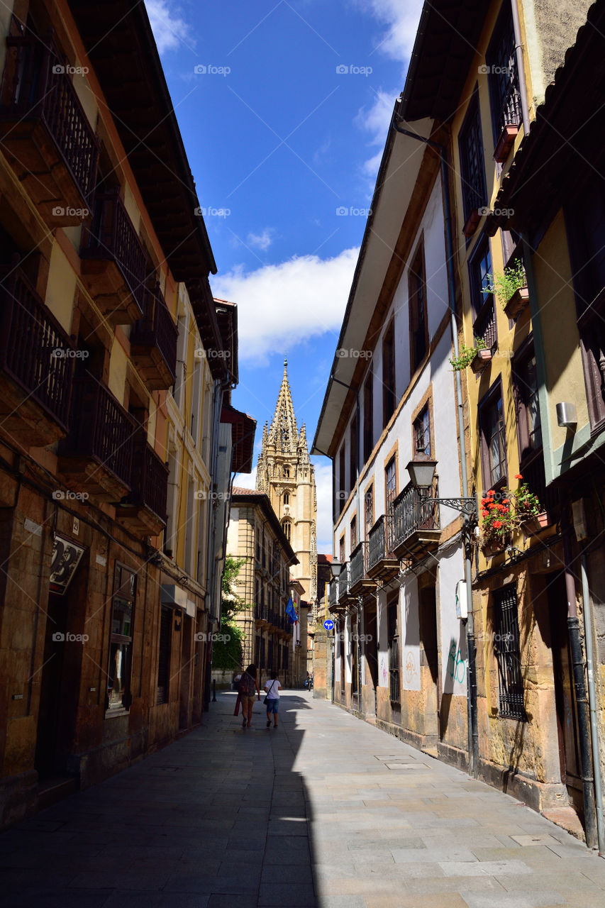 Taking a walk in Oviedo historic centre. Asturias, Spain.