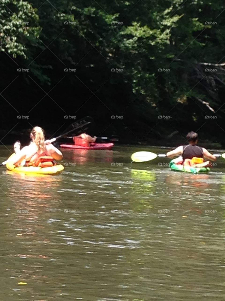 Kayaking fun on the river 