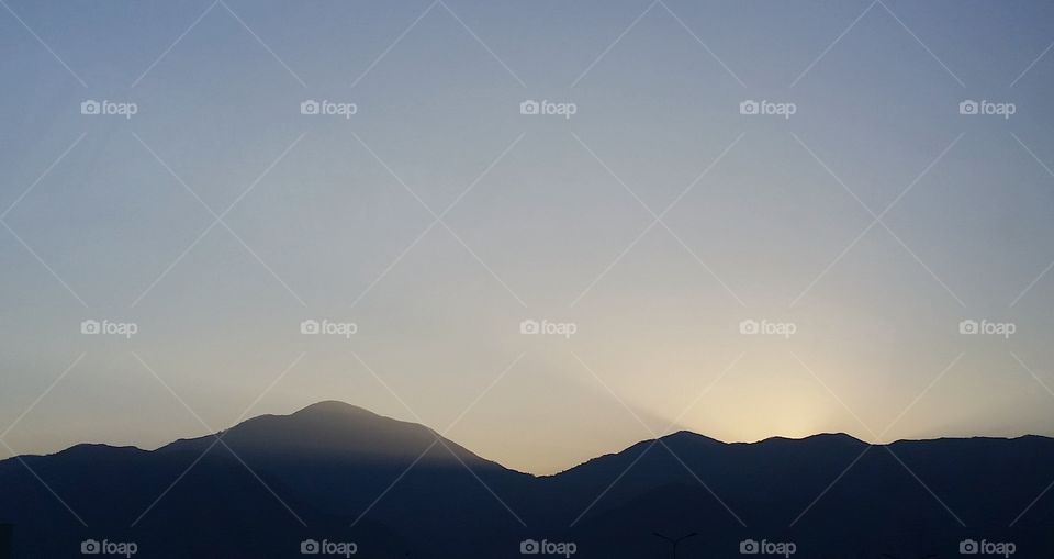 Sunset behind Mountains