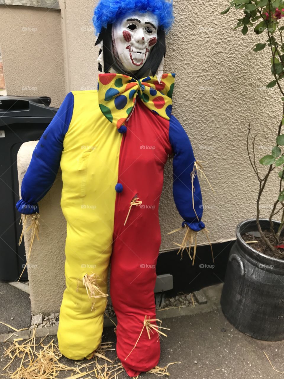 The most striking of scarecrows at this scarecrow convention