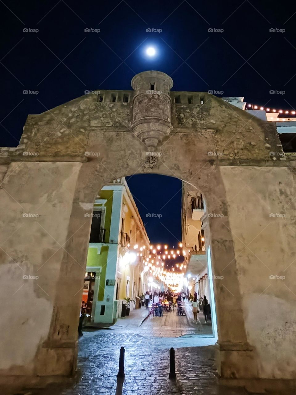 Puerta de tierra en la ciudad amurallada de Campeche, México