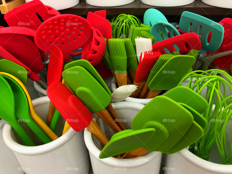 Elevated view of kitchen tools