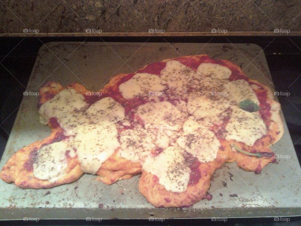 Whale shaped homemade pizza