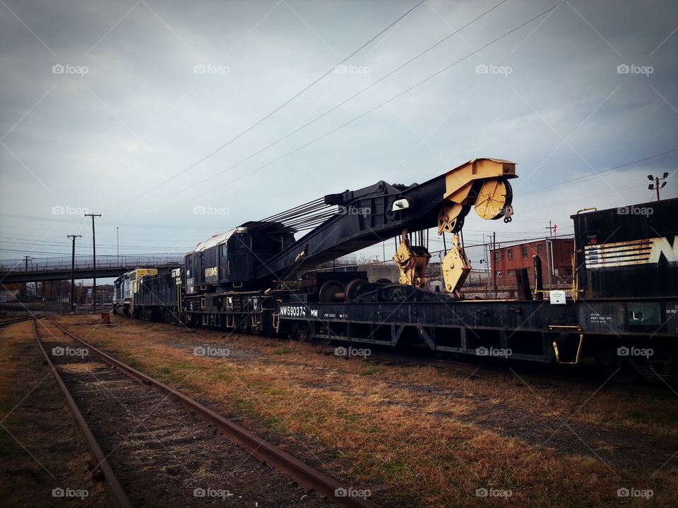 Norfolk Southern Derrick and Tender Flatcar