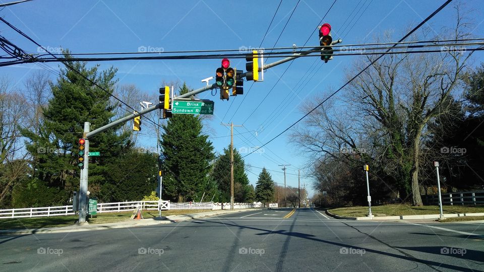 Traffic light, intersection
