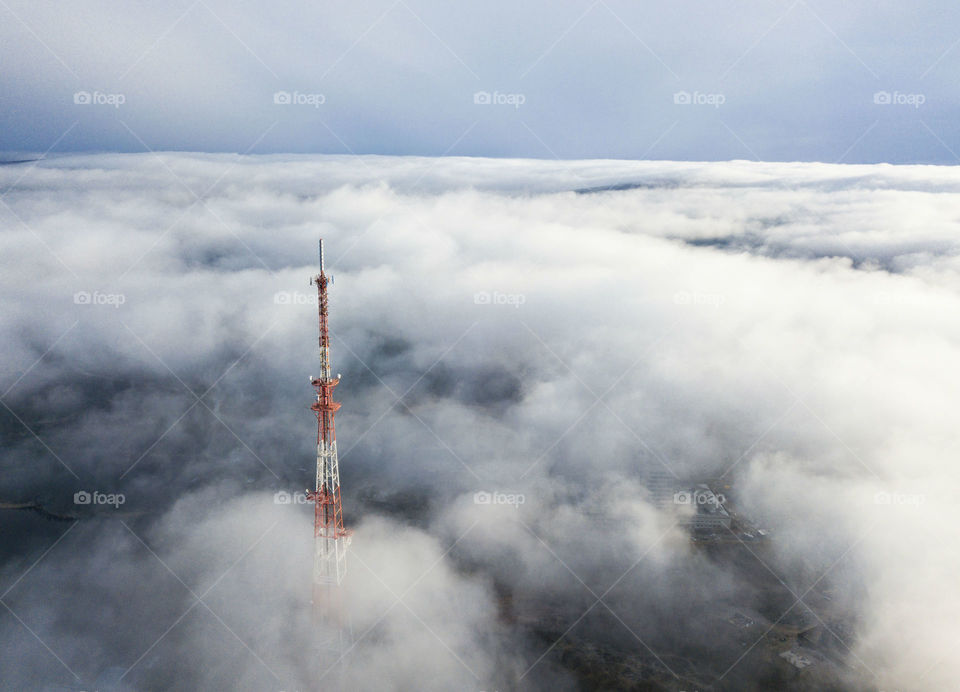 TV tower in the clouds