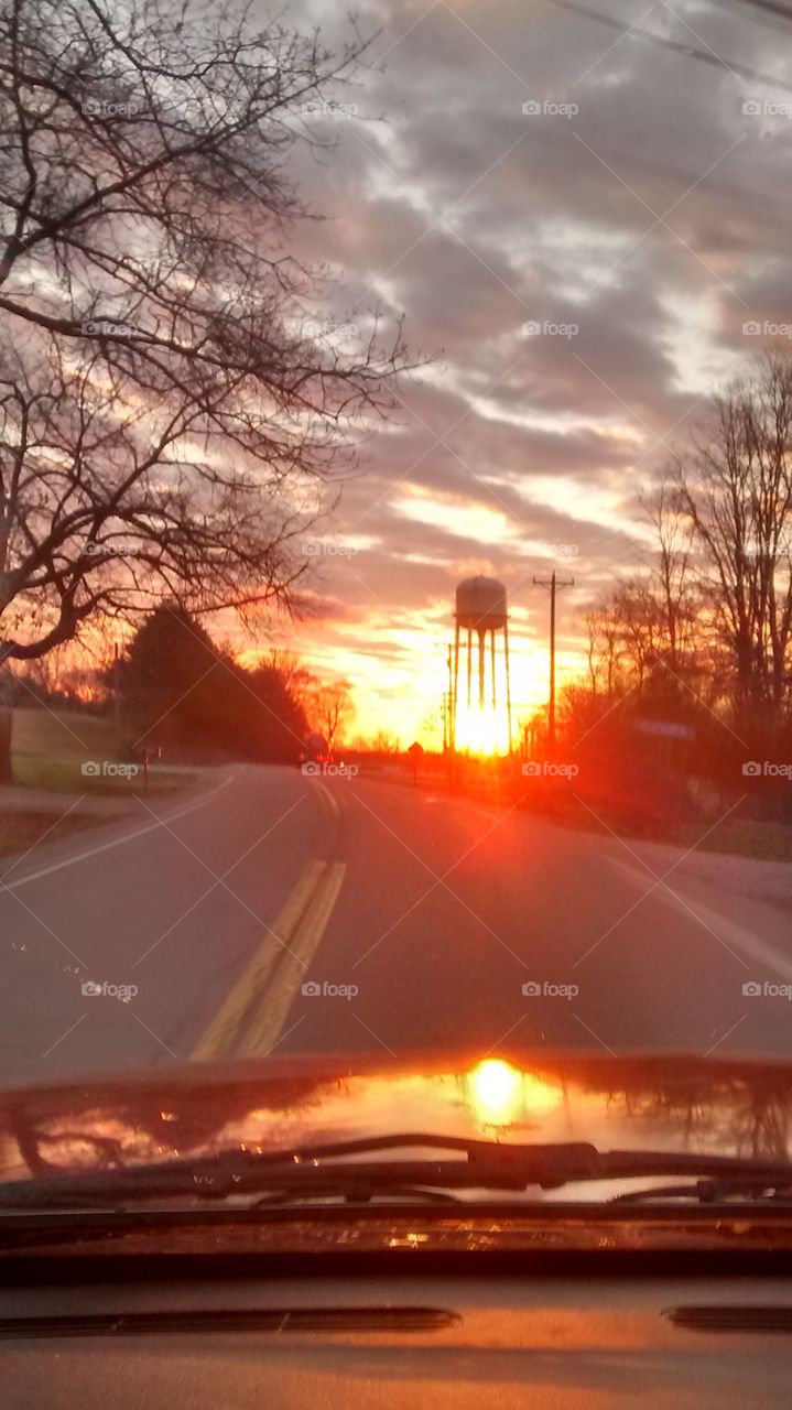 Water Tower at Sunrise