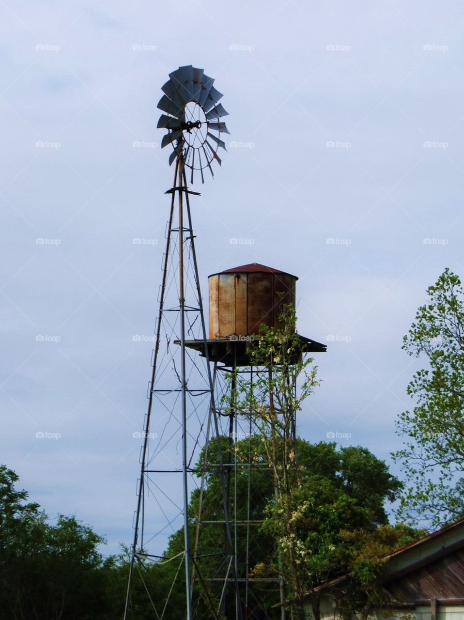 Windmill and water tower