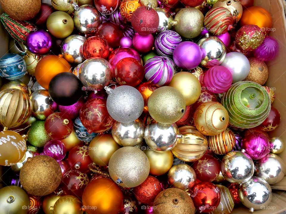 christmas balls. colorful christmas balls