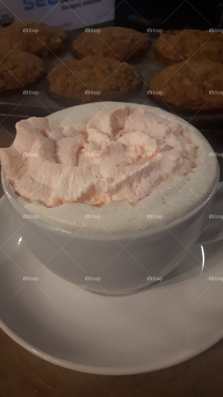 Pink Organic Foamy On My Chai Latte