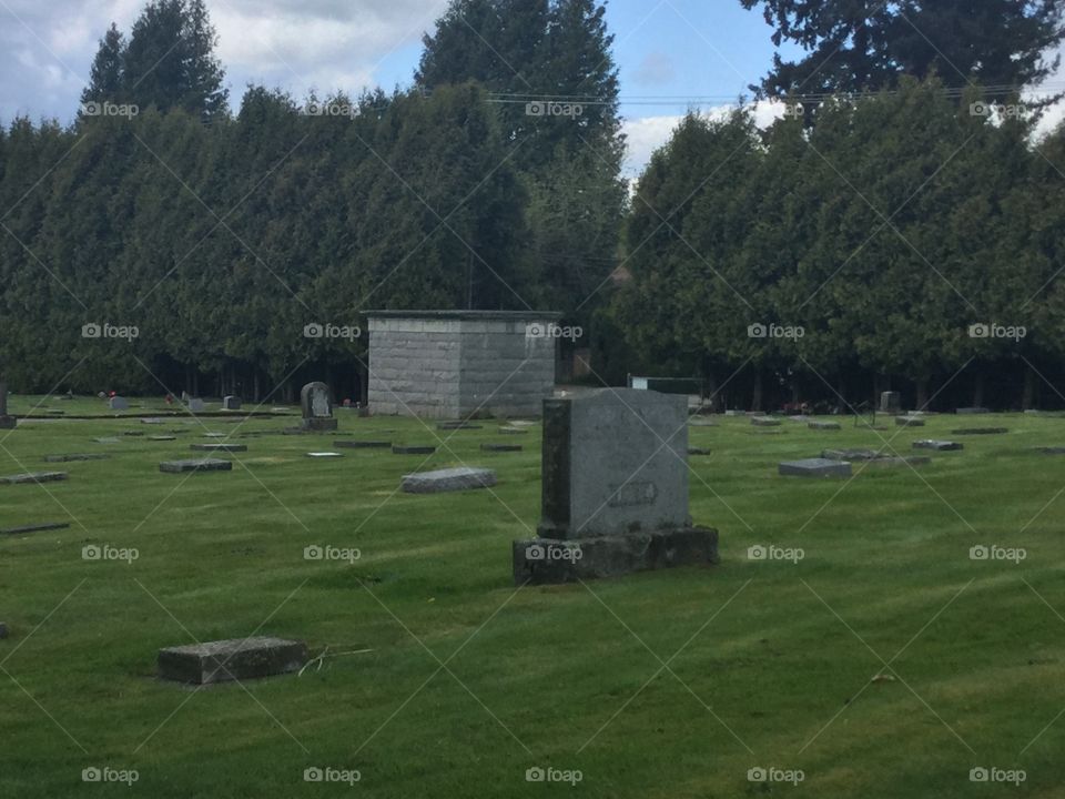 Headstones in Hazelwood Cemetery 