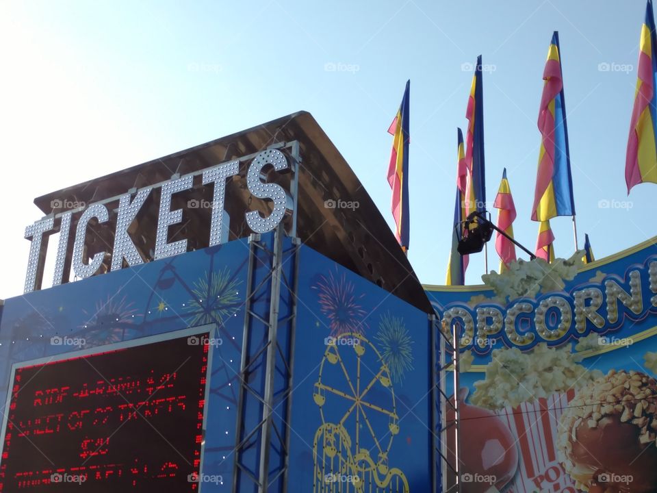 ticket booth at a traveling fair