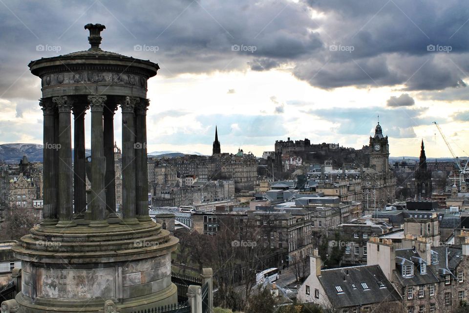 Edinburgh view from Calton Hill, Scotland, UK