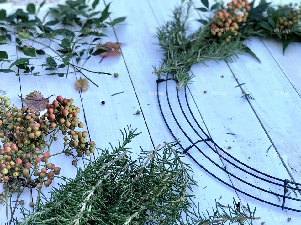 Fall Wreath With Rosemary And Winterberry 